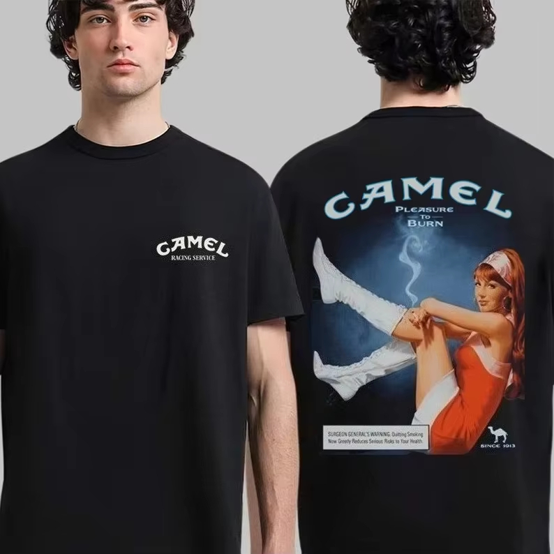 Streetwear Brand Popular - คลาสสิควินเทจบิลเลียด 80s 90s คลาสสิคแบรนด์คาเมลวัฒนธรรมยอดนิยมเสื้อยืดผ้าฝ้ายกราฟิกทีชายหญิงฤดูร้อนสตรีทแวร์