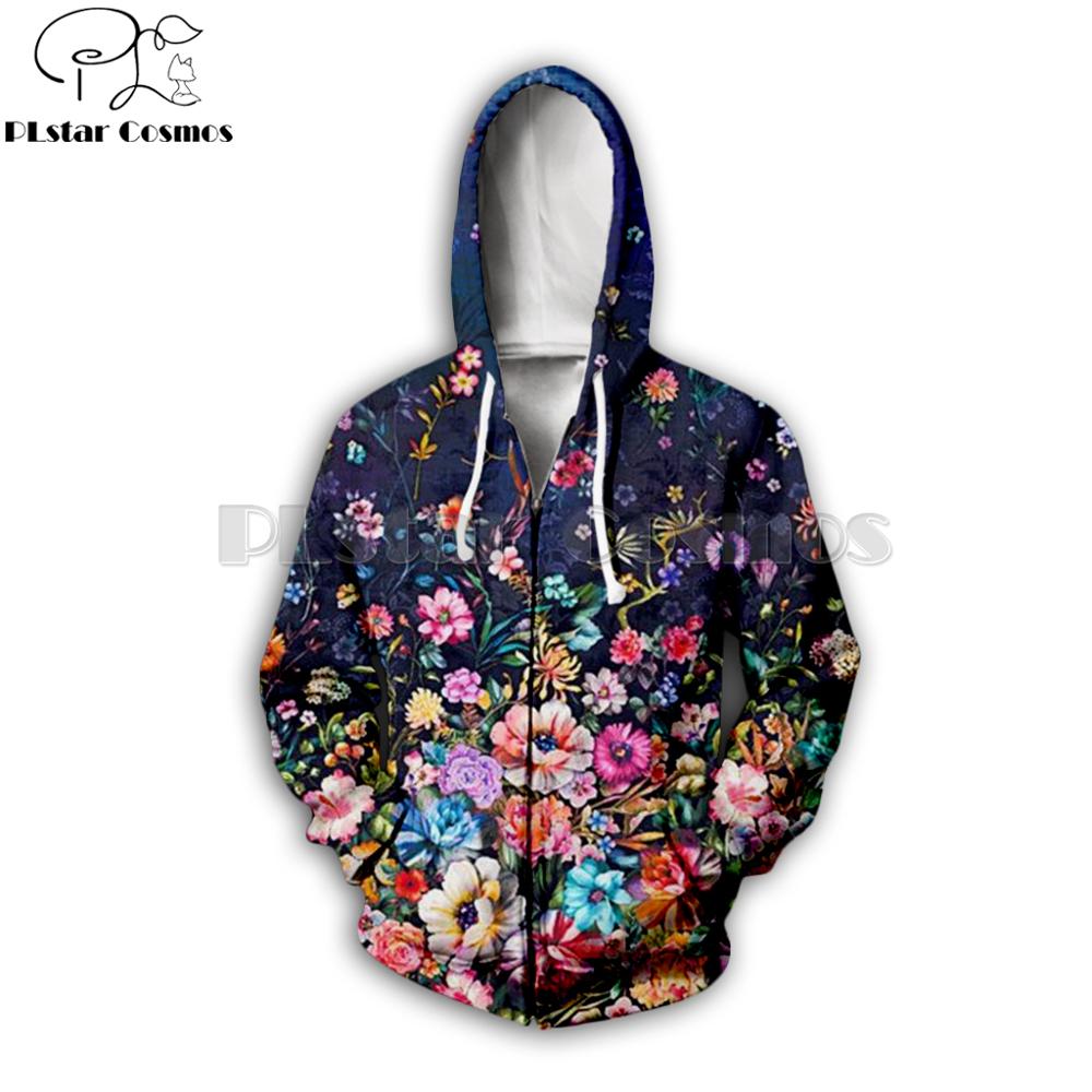 Streetwear Brand Flower - PLstar Cosmos ยี่ห้อเครื่องแต่งกายดอกไม้ซิป Hoodies แฟชั่นชาย/หญิง Hoodie