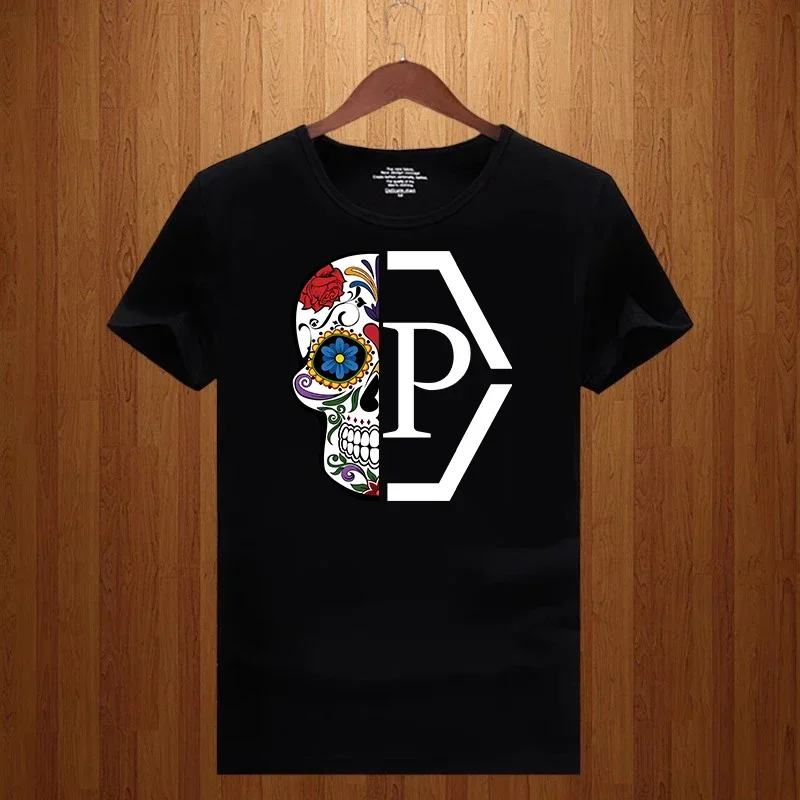 Streetwear Brand Flower - เสื้อยืดพิมพ์ลายดอกไม้ครึ่งหัวกะโหลก แบรนด์หรู สำหรับผู้ชาย ผู้หญิง และเด็ก รุ่นใหม่ปี