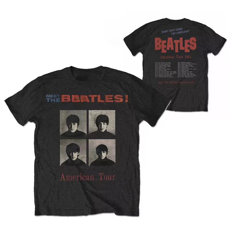 Streetwear Brand Popular - เสื้อยืดลำลอง The Beatles ปี 1964 สำหรับผู้ชายและผู้หญิง