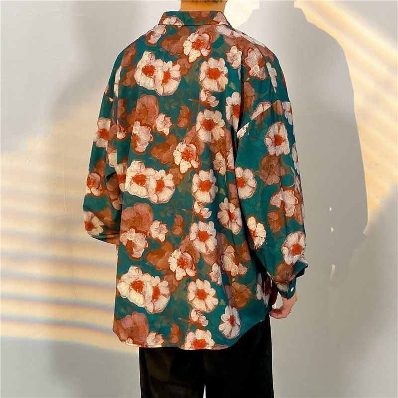 ผู้ชายแฟชั่นแขนยาวเสื้อเชิ๊ตลา - Streetwear Brand Flower บทวิจารณ์และราคา