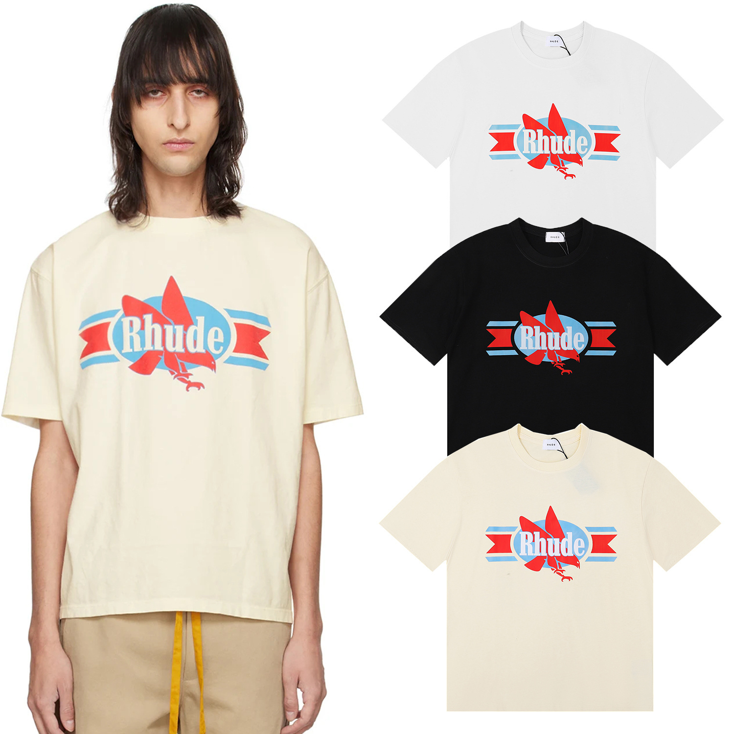 เสื้อยืดคอกลมผ้าฝ้ายทรงหลวม แข - Streetwear Brand Popular บทวิจารณ์และราคา
