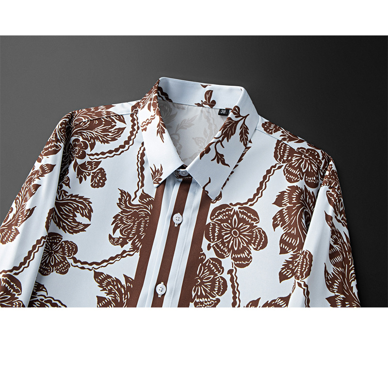 เสื้อเชิ้ตผู้ชายลายดอกไม้สไตล์ - Streetwear Brand Flower บทวิจารณ์และราคา