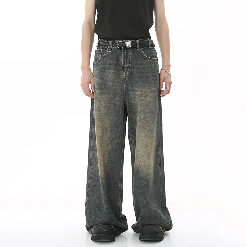 ใหม่ผู้ชาย Baggy ตรงขากว้างขาก - Streetwear Brand Popular บทวิจารณ์และราคา