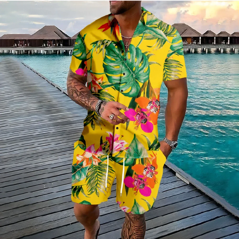 ฮาวายปาล์มต้นไม้ Florals ปุ่มเ - Streetwear Brand Flower บทวิจารณ์และราคา