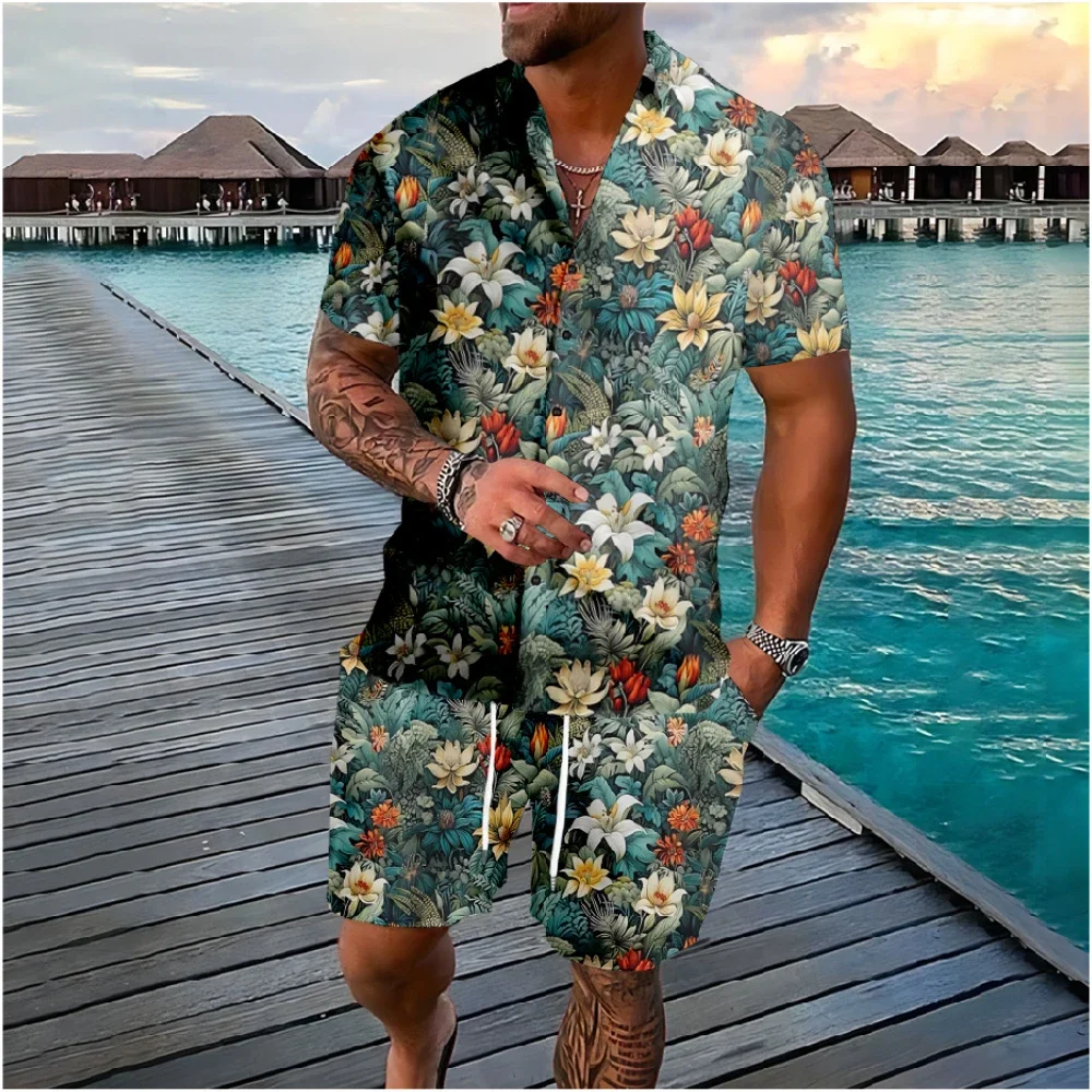 ฮาวายปาล์มต้นไม้ Florals ปุ่มเ - Streetwear Brand Flower บทวิจารณ์และราคา